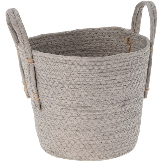 Καλάθι Αποθήκευσης Spitishop K-m Dark Grey Kr2002800 20x18cm Ψάθινο - Γκρι image 0