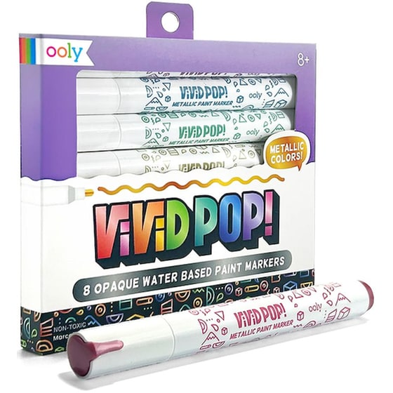 Μαρκαδόροι Ooly Vivid Pop! Water Based Ακρυλικοί Μεταλλικοί (8 Τεμάχια) image 1