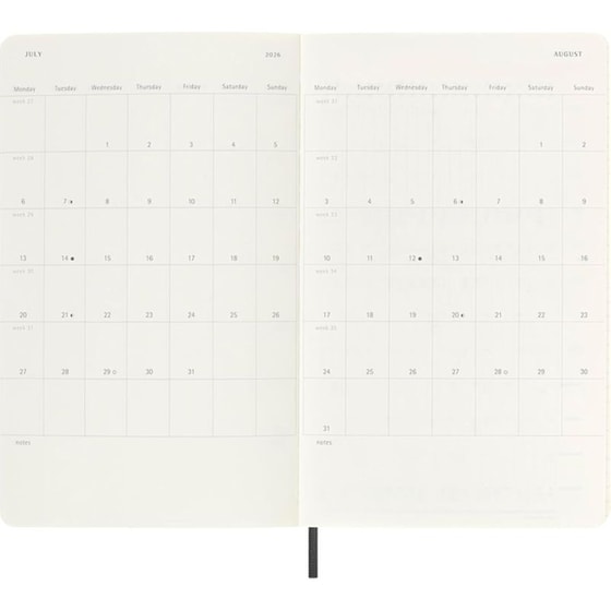 Ημερολόγιο Εβδομαδιαίο Moleskine 2025-2026 18Μ Large Black Soft image 5