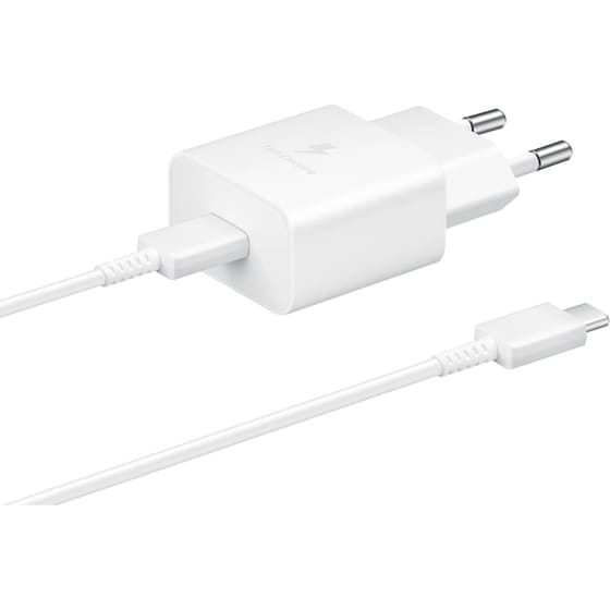 Σετ Φόρτισης Samsung Fast Usb-C 15W 3A with cable Usb-C 1m - White image 3