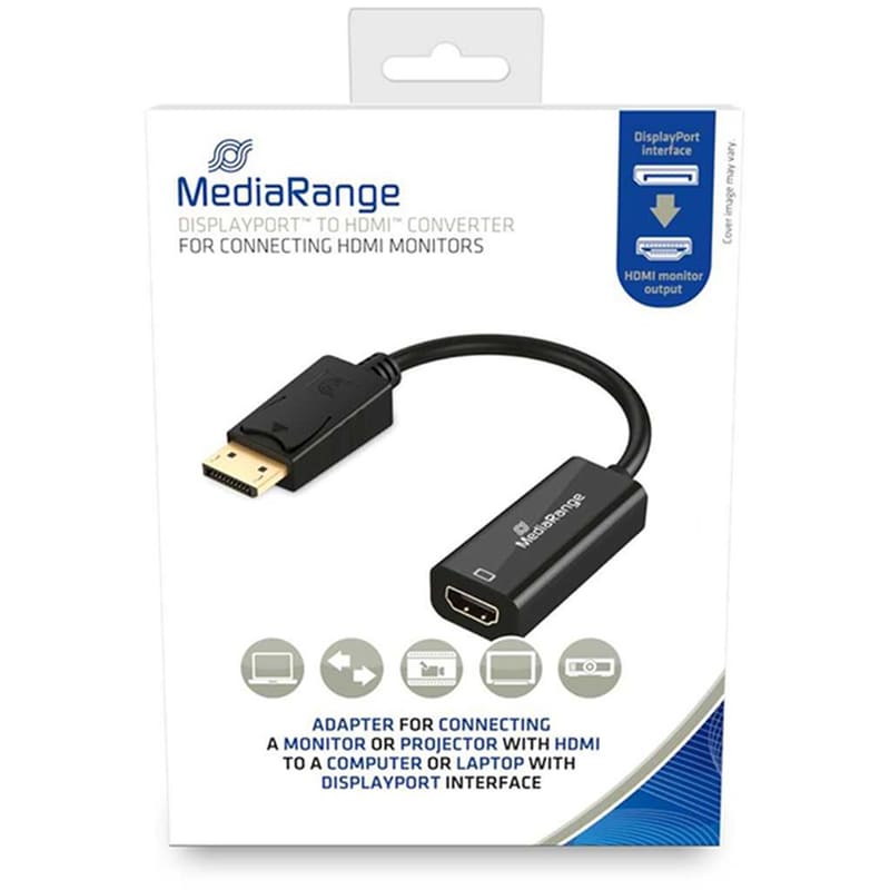 Αντάπτορας MediaRange Displayport male σε HDMI - Valueline - Μαύρο