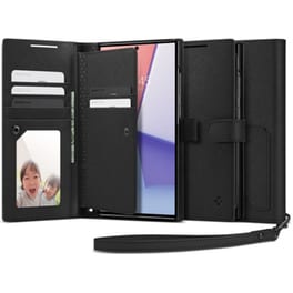 Θήκη Samsung Galaxy S23 Ultra - Spigen Wallet S Plus με Αποσπώμενο Λουράκι Χειρός - Μαύρο