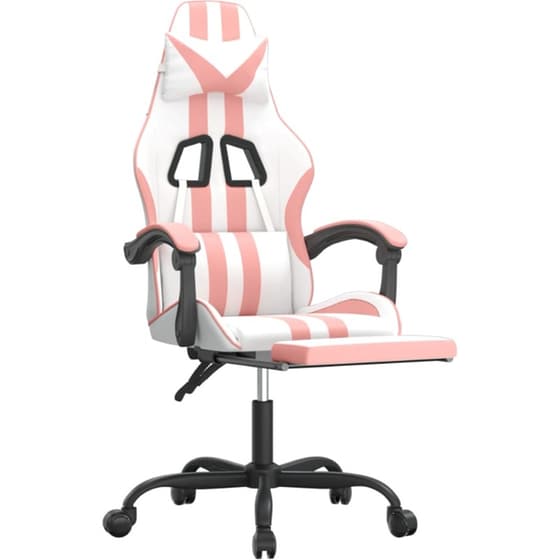 Καρέκλα Gaming VIDAXL 3143839 με Υποπόδιο από Τεχνητό Δέρμα - Λευκό image 4