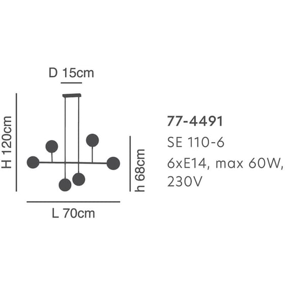 Φωτιστικό Οροφής Πολύφωτο Homelighting Prato 77-4491 Γυάλινο/Μεταλλικό - Λευκό/Χρυσό image 2