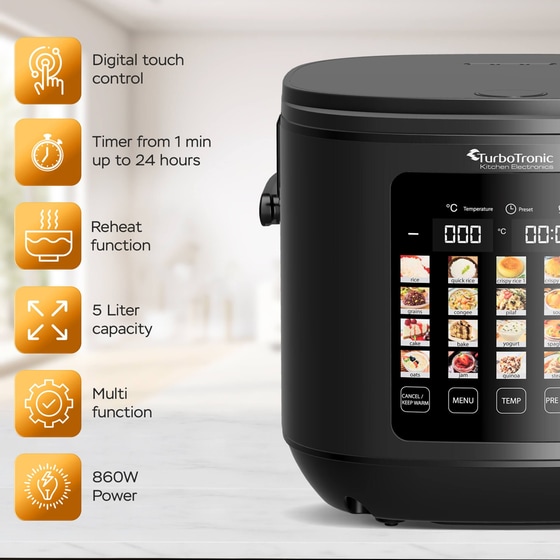 Πολυμάγειρας TURBOTRONIC TT-DMC23 860 W 5 L Μαύρο image 9