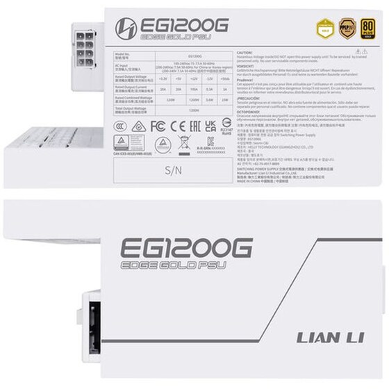 Τροφοδοτικό Υπολογιστή Lian Li Edge Gold 1200W Full Modular 80+ Gold - Λευκό image 4
