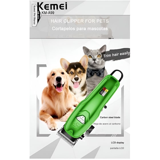 Ασύρματη Κουρευτική Μηχανή Επαναφορτιζόμενη Για Κατοικίδια - Πράσινη image 2