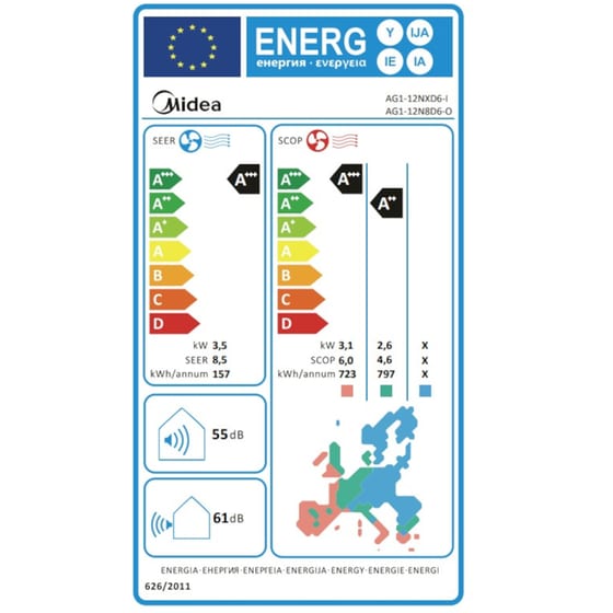 MIDEA Xtreme Save AG1-12NXD6-I/AG1-12N8D6-O Κλιματιστικό Inverter 12.000 BTU A+++/A+++ με Ιονιστή & WiFi image 3