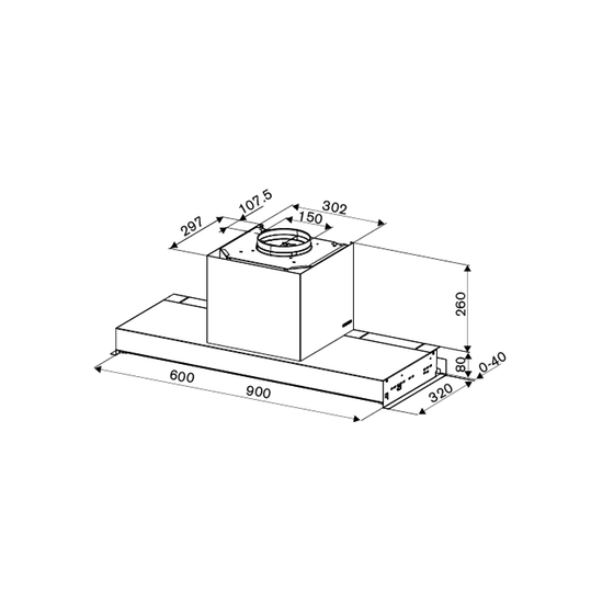 BERTAZZONI KND60T1AXT 60 cm Inox/Μαύρο Μηχανισμός Απορρόφησης image 1