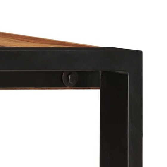 Τραπεζαρία Vidaxl από Μασίφ Ξύλο Sheesham 160x80x75 cm - Μαύρο/Καφέ image 5