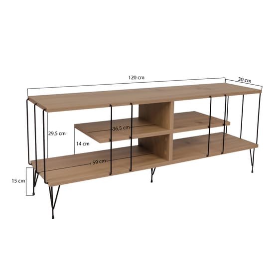 Έπιπλο Τηλεόρασης Sondrio από Μοριοσανίδα 120x30x44.5cm - Kαφέ image 10