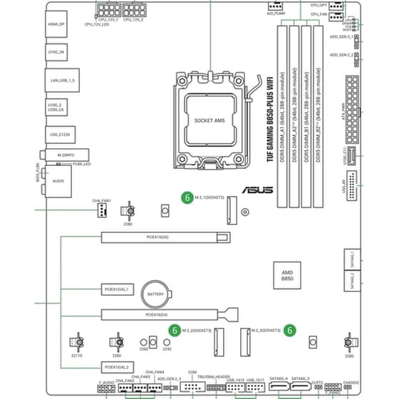 Asus TUF GAMING B850-PLUS WIFI Motherboard ATX με AMD AM5 Socket 90MB1J30-M0EAY0 image 6