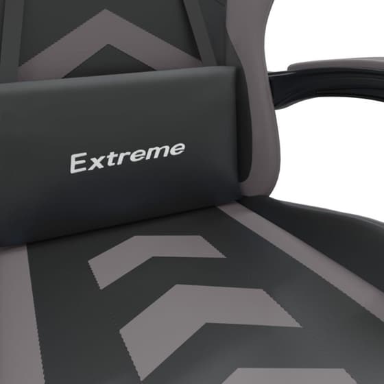 Καρέκλα Gaming VIDAXL 349607 με Υποπόδιο από Τεχνητό Δέρμα - Γκρι image 4