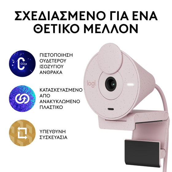 Logitech Brio 300 Web Camera Full HD 1080p Ροζ image 12