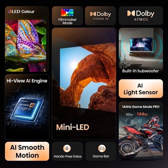 Hisense Mini-LED 55" 4K Smart Τηλεόραση 55U7Q image 4