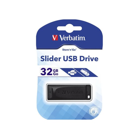 USB stick Verbatim Slide 32GB 2.0 98697 Μαύρο image 3