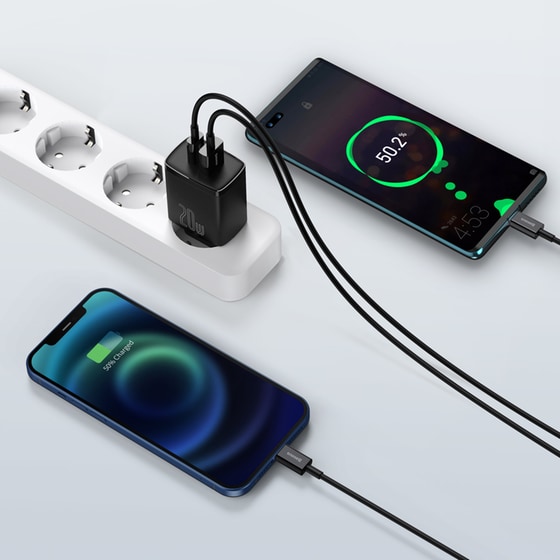 Φορτιστής Πρίζας Baseus CCXJ-B01 2port Usb-C,Usb 20W - Black image 6