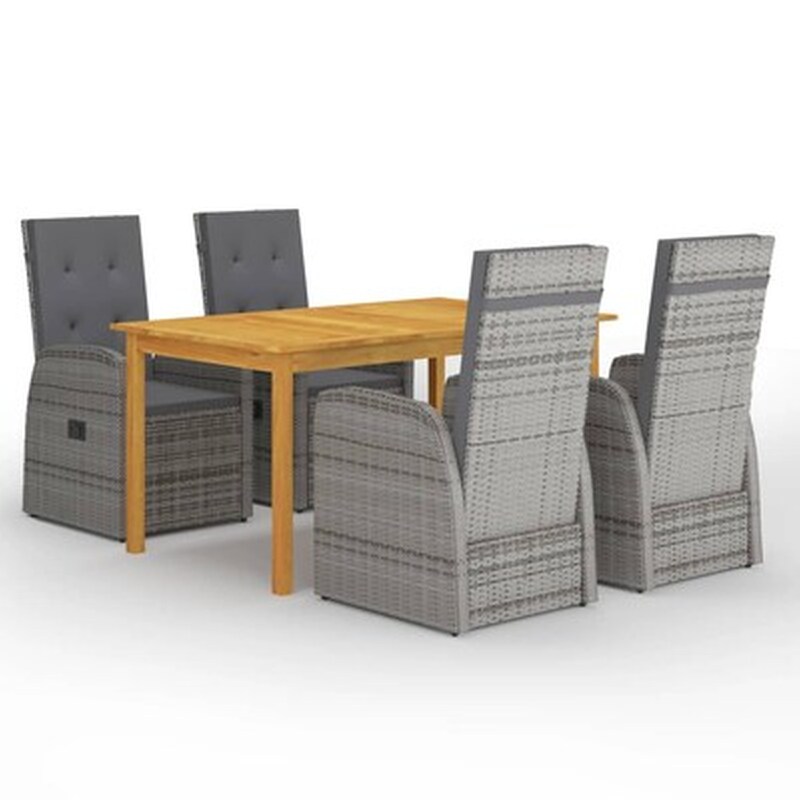 Vidaxl Σετ Τραπεζαρίας Κήπου 5 Τεμαχίων Γκρι VIDAXL