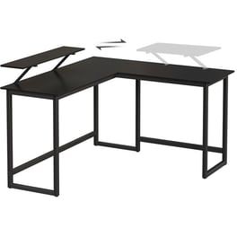 Γραφείο Γωνιακό Vasagle από Μοριοσανίδα 140x130x76cm - Μαύρο