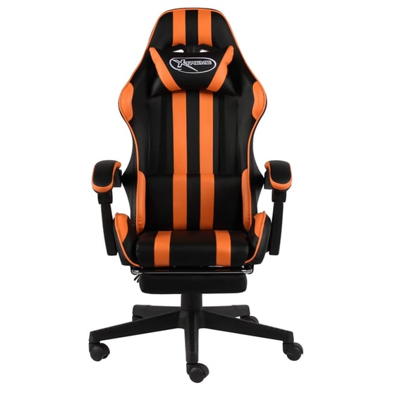 Gaming Καρέκλα VidaXL Racing με Υποπόδιο από Τεχνητό Δέρμα - Μαύρη/Πορτοκαλί image 1