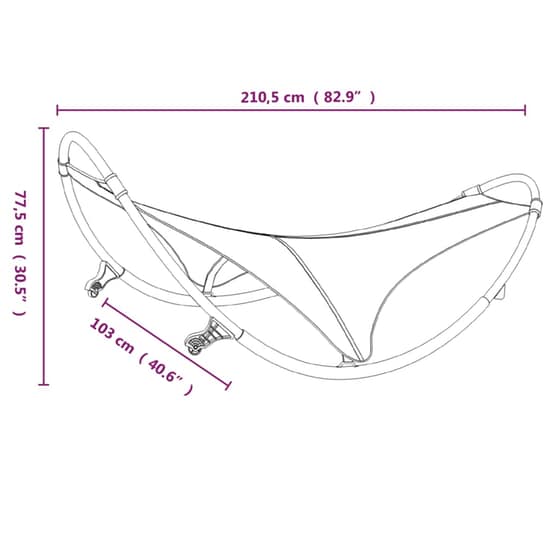 Ξαπλώστρα VidaXL Κουνιστή από Ατσάλι 210.5x103x77.5 cm - Πράσινη image 5