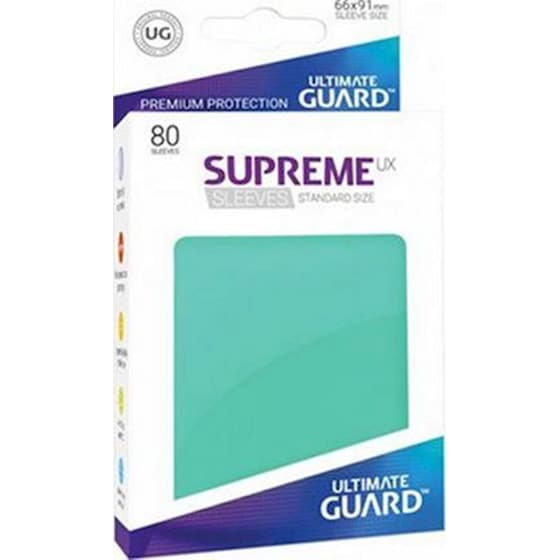 Ultimate Guard Supreme Ux Sleeves Standard Size Turquoise (80 Sleeves) image 0