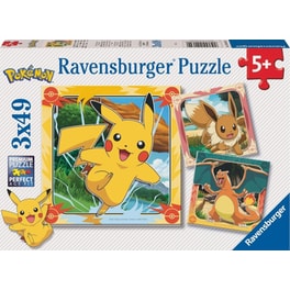 Παιδικό Παζλ Ravensburger Pokémon Pikachu (3x49 Κομμάτια)