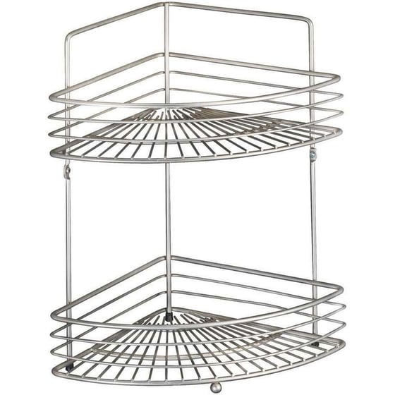Ραφιέρα Μπάνιου Wenko Μεταλλική Διπλή 31.5x22x37cm - Ασημί image 0