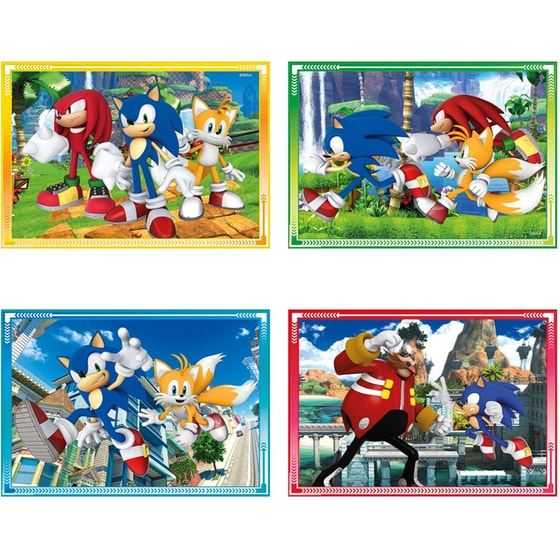 Παιδικό Παζλ Clementoni 4 in 1 Super Color Sonic (12-16-20-24 Κομμάτια) image 1