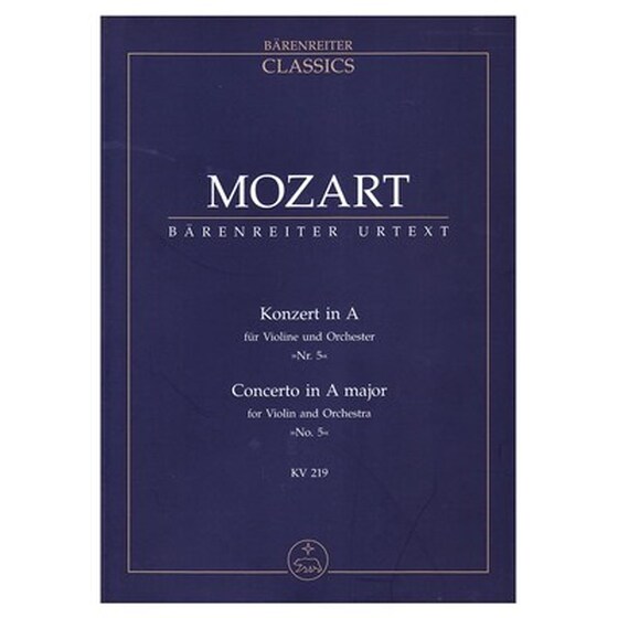 Βιβλίο Για Σύνολα Barenreiter Mozart - Violin Concerto Nr.5 In A Major Kv219 [pocket Score] image 1