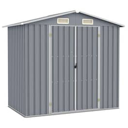 Vidaxl Αποθήκη Κήπου Γκρι 205 X 129 X 183 Εκ. Από Γαλβανισμένο Ατσάλι