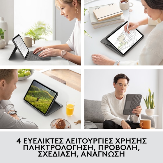 Logitech Folio Touch Πληκτρολόγιο για Apple iPad Air 10.9" (4th/5th Gen) και iPad Air 11" M2 (6th Gen) - Oxford Grey image 3