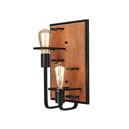 Απλίκα Τοίχου Aca Tesla Eg842w36b 25x16x36 cm - Καφέ/Μαύρο
