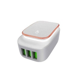 Ldnio Φωτάκι Νυκτός Και Φορτιστής 3x Usb Λευκό (a3305) A3305