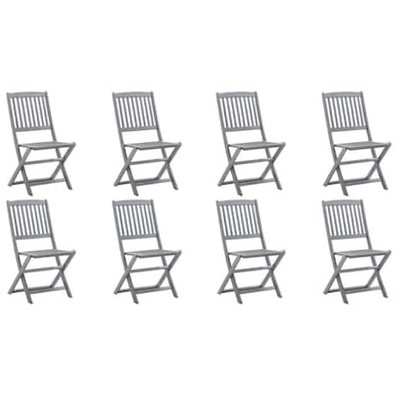 Vidaxl Καρέκλες Εξ. Χώρου Πτυσσόμενες 8 Τεμ. Από Μασίφ Ξύλο Ακακίας image 0