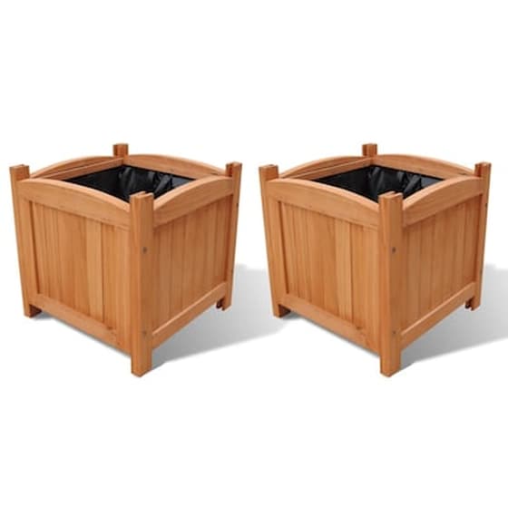 Vidaxl 41301 Ζαρντινιέρες Υπερυψωμένες Σετ Των 2 30 X 30 X 30 Εκ. Ξύλινες image 1