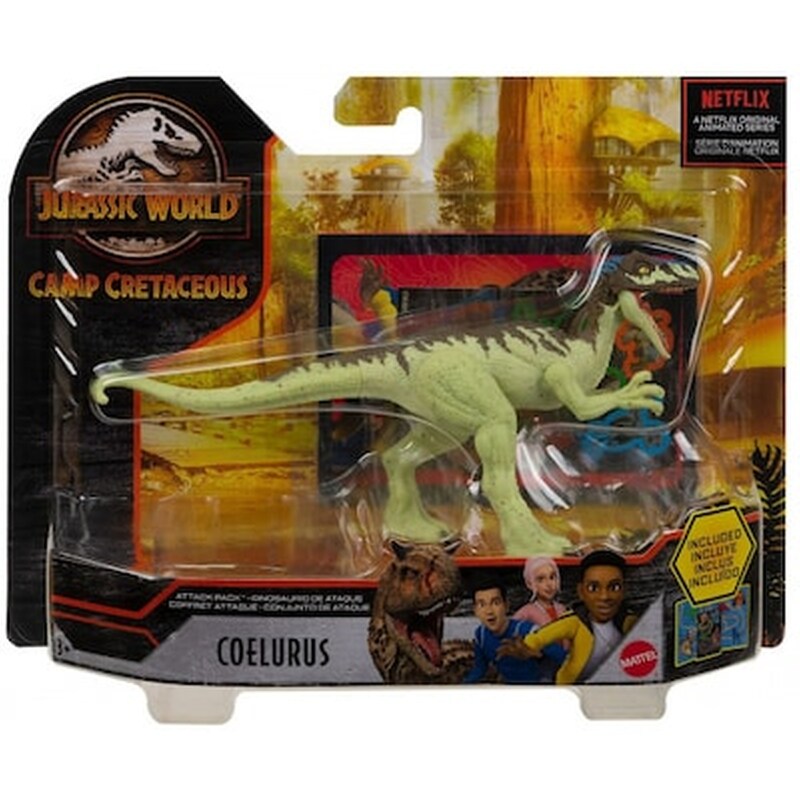Mattel Jurassic World Camp Cretaceous: Attack Pack – Coelurus Figure (hbx29)