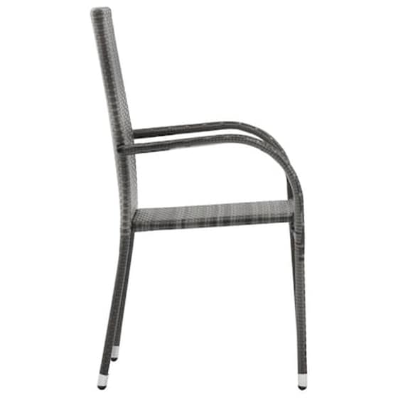 Vidaxl Σετ Τραπεζαρίας Κήπου 5 Τεμαχίων Γκρι Από Συνθετικό Ρατάν image 4