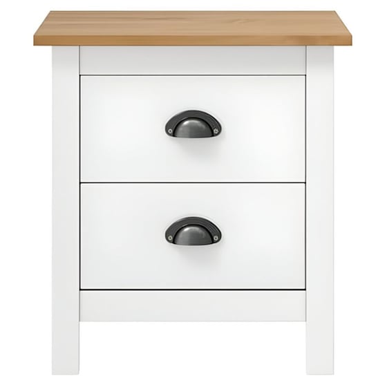 Κομοδίνο Vidaxl Από Μασίφ Ξύλο Πεύκου 46x35x49.5 cm - Λευκό image 2