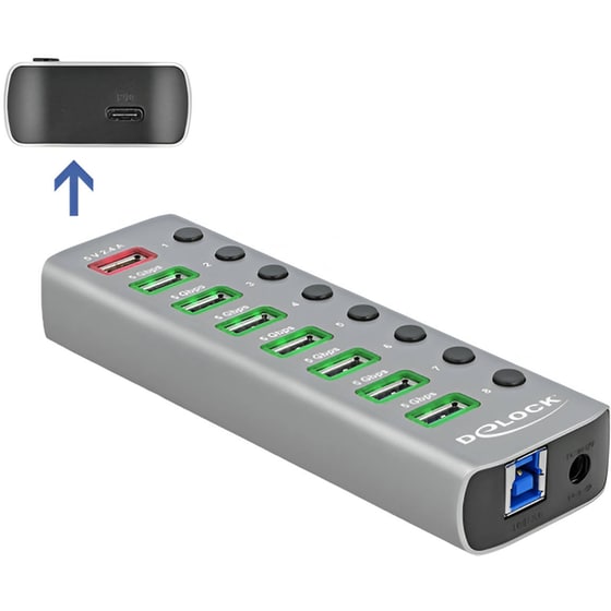 DeLock 63264 USB Hub 9-Port USB 3.2 συμβατό με USB-A image 2