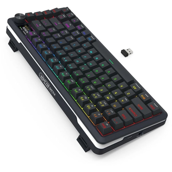 Redragon Flekact K708RGB Gaming Μηχανικό Ασύρματο 2.4 GHz/Bluetooth Πληκτρολόγιο RGB Μαύρο (US) image 3
