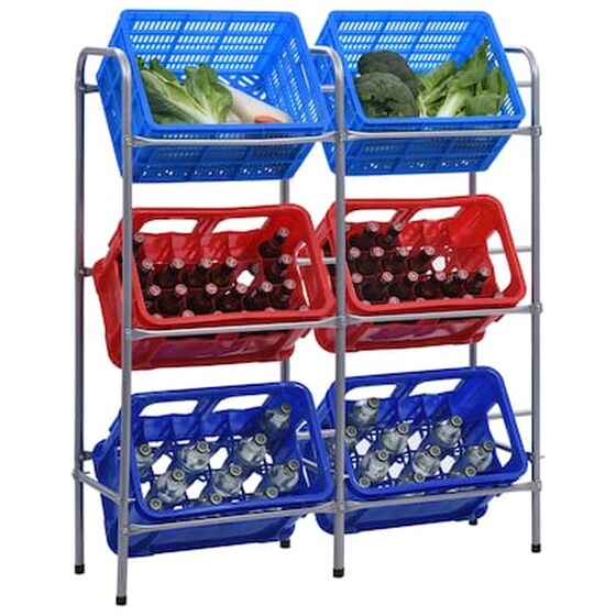 Vidaxl Σταντ Για 6 Τελάρα Αποθήκευσης Ασημί 96x33x116 Εκ. Ατσάλινο image 1