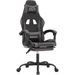 Καρέκλα Gaming VIDAXL 3143882 με Υποπόδιο από Τεχνητό Δέρμα - Γκρι