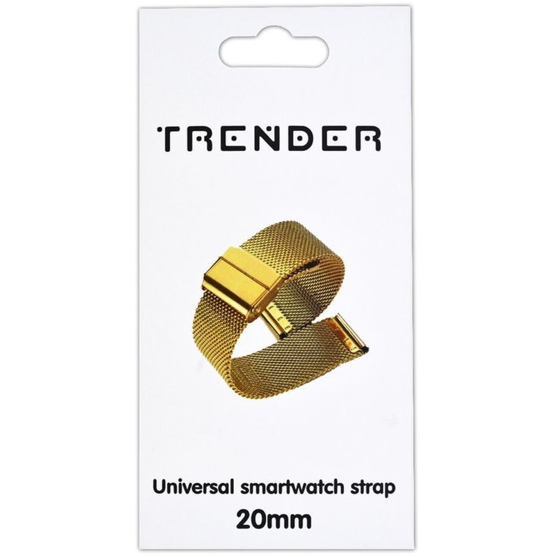 TRENDER Λουράκι Trender Stainless Steel Strap για Universal 20mm - Gold