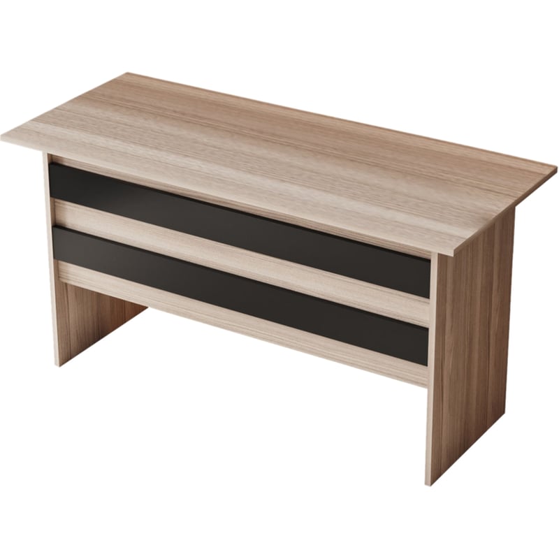 24MALL Γραφείο Μελέτης 24Mall Lo Oak από Μοριοσανίδα 140x60x73.8 cm - Μπεζ/Μαύρο