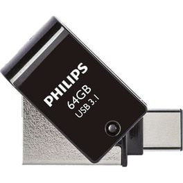 Philips 2-in-1 64GB USB 3.1 Stick με σύνδεση USB-C Μαύρο
