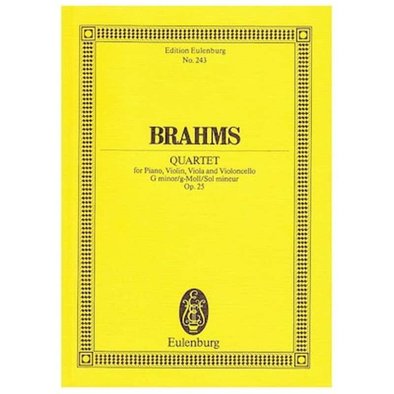 EDITIONS EULENBURG Βιβλίο Για Σύνολα Editions Eulenburg Brahms - Quartet In G Minor Op.25