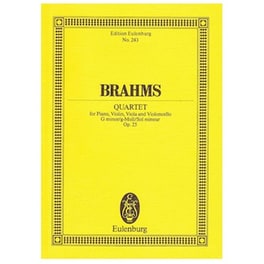 Βιβλίο Για Σύνολα Editions Eulenburg Brahms - Quartet In G Minor Op.25