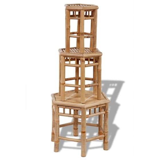 Σκαμπό Κήπου VidaXL από Μπαμπού 3 Τμχ - Καφέ image 2