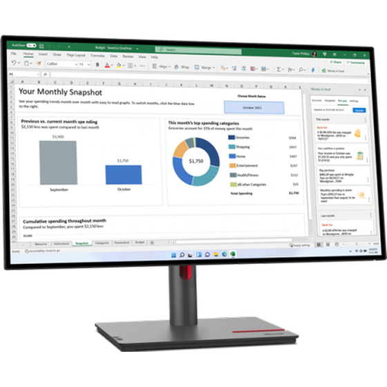 Lenovo Thinkvision P27q-30 27in Qhd Ips Antiglare Hdmi+dp+usb 3y image 1